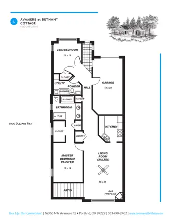Floorplan of Avamere at Bethany, Assisted Living, Portland, OR 1