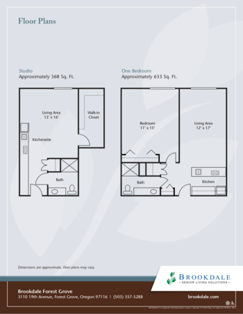 Floorplan of Brookdale Forest Grove, Assisted Living, Forest Grove, OR 1