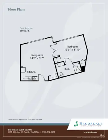 Floorplan of Brookdale West Seattle, Assisted Living, Seattle, WA 3