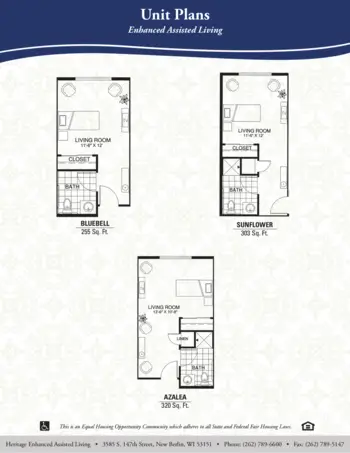 Floorplan of Heritage New Berlin, Assisted Living, Memory Care, New Berlin, WI 2