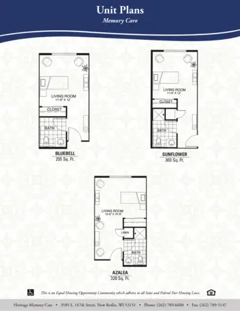Floorplan of Heritage New Berlin, Assisted Living, Memory Care, New Berlin, WI 3