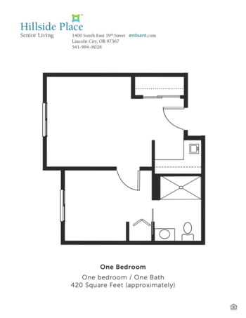Floorplan of Hillside Place, Assisted Living, Lincoln City, OR 2