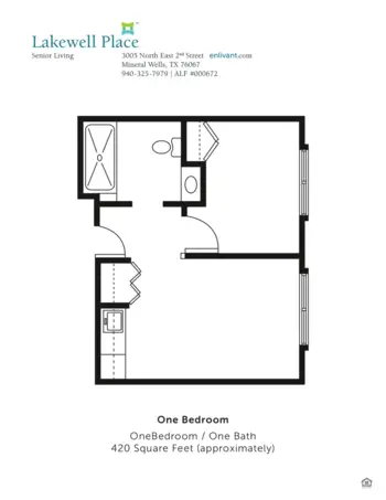 Floorplan of Lakewell Place, Assisted Living, Mineral Wells, TX 2