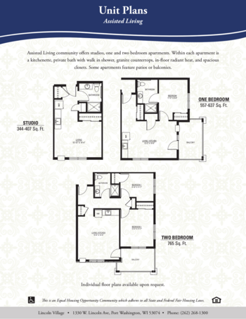 Floorplan of Lincoln Village, Assisted Living, Memory Care, Port Washington, WI 1