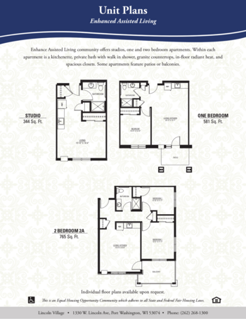 Floorplan of Lincoln Village, Assisted Living, Memory Care, Port Washington, WI 2