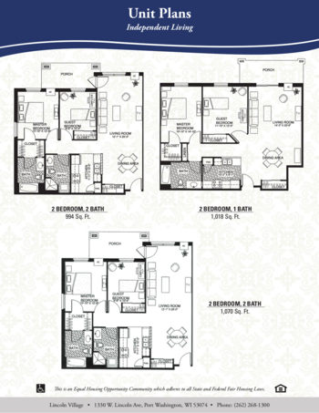 Floorplan of Lincoln Village, Assisted Living, Memory Care, Port Washington, WI 4