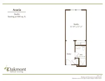 Floorplan of Oakmont of Valencia, Assisted Living, Valencia, CA 1