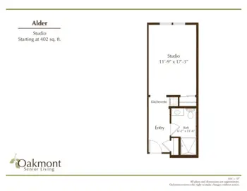 Floorplan of Oakmont of Valencia, Assisted Living, Valencia, CA 2