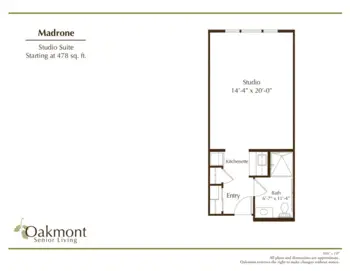 Floorplan of Oakmont of Valencia, Assisted Living, Valencia, CA 4