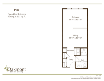 Floorplan of Oakmont of Valencia, Assisted Living, Valencia, CA 6