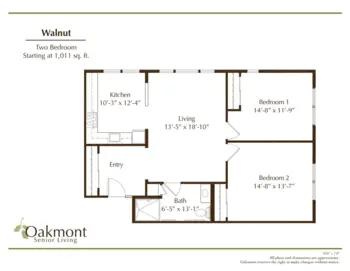 Floorplan of Oakmont of Valencia, Assisted Living, Valencia, CA 11