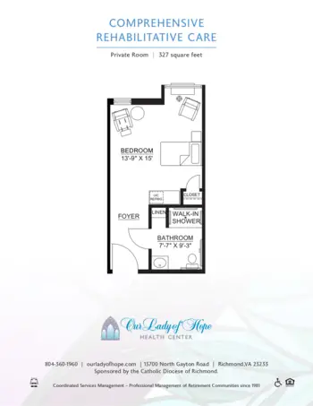 Floorplan of Our Lady of Hope Health Center, Assisted Living, Memory Care, Richmond, VA 1
