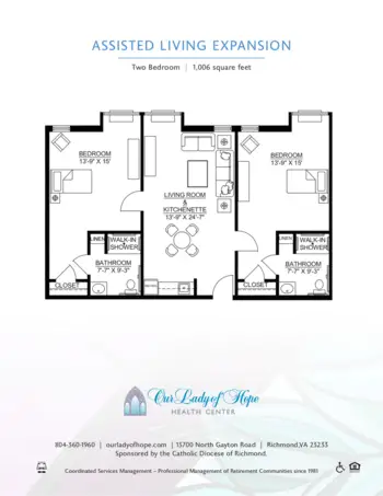 Floorplan of Our Lady of Hope Health Center, Assisted Living, Memory Care, Richmond, VA 3