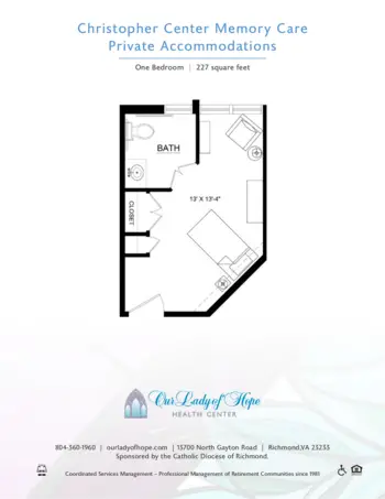 Floorplan of Our Lady of Hope Health Center, Assisted Living, Memory Care, Richmond, VA 4