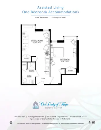 Floorplan of Our Lady of Hope Health Center, Assisted Living, Memory Care, Richmond, VA 5