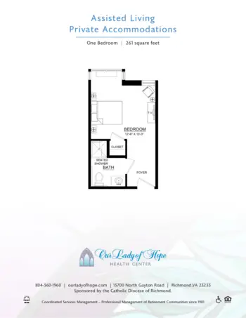 Floorplan of Our Lady of Hope Health Center, Assisted Living, Memory Care, Richmond, VA 6