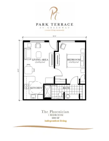 Floorplan of Park Terrace at Greenway, Assisted Living, Phoenix, AZ 2