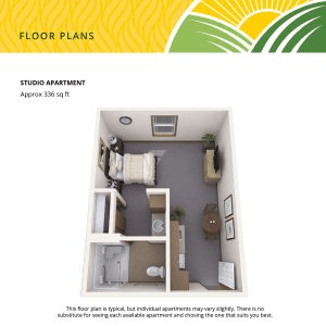 Floorplan of Prairie Hills at Clinton, Assisted Living, Memory Care, Clinton, IA 1