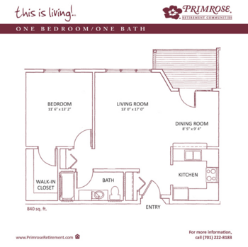 Floorplan of Primrose Retirement Community of Bismarck, Assisted Living, Bismarck, ND 2