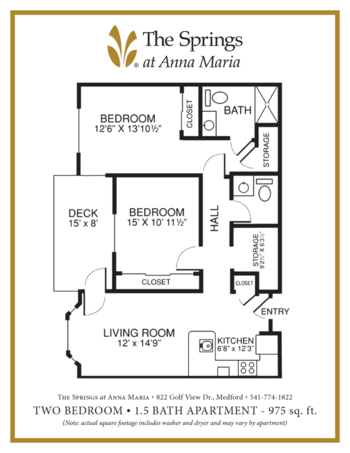Floorplan of The Springs at Anna Maria, Assisted Living, Medford, OR 2