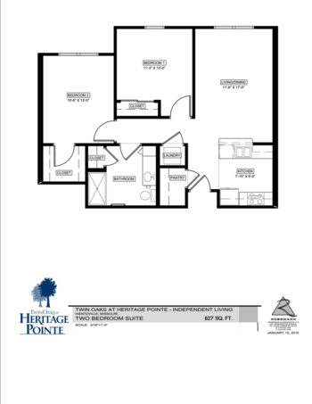 Floorplan of Twin Oaks at Heritage Pointe, Assisted Living, Memory Care, Wentzville, MO 6