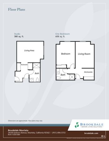 Floorplan of Brookdale Murrieta, Assisted Living, Murrieta, CA 1