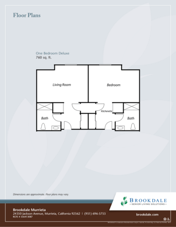 Floorplan of Brookdale Murrieta, Assisted Living, Murrieta, CA 2