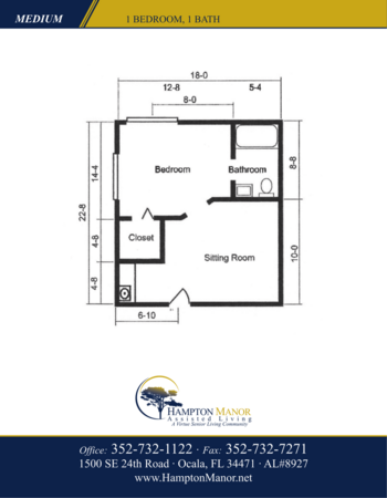 Floorplan of Hampton Manor Assisted Living, Assisted Living, Ocala, FL 8