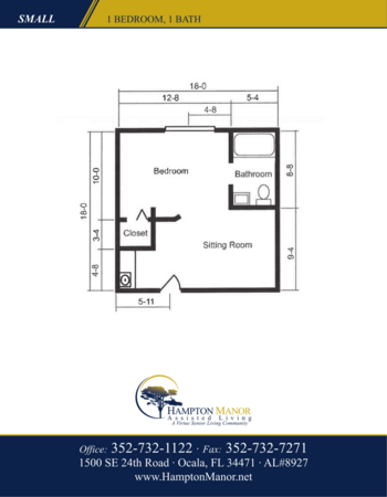 Floorplan of Hampton Manor Assisted Living, Assisted Living, Ocala, FL 9