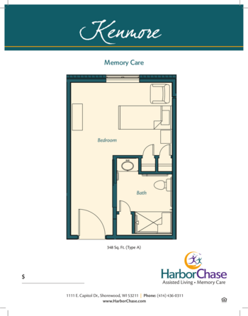 Floorplan of HarborChase of Shorewood, Assisted Living, Memory Care, Shorewood, WI 4