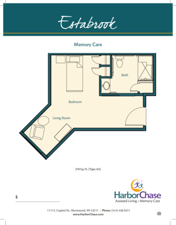 Floorplan of HarborChase of Shorewood, Assisted Living, Memory Care, Shorewood, WI 6