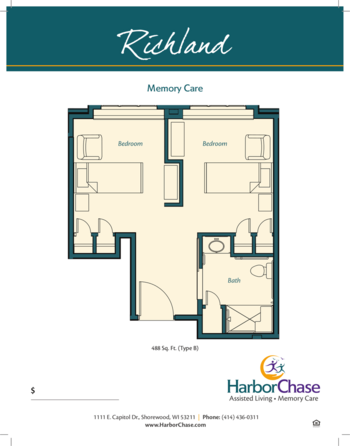 Floorplan of HarborChase of Shorewood, Assisted Living, Memory Care, Shorewood, WI 7