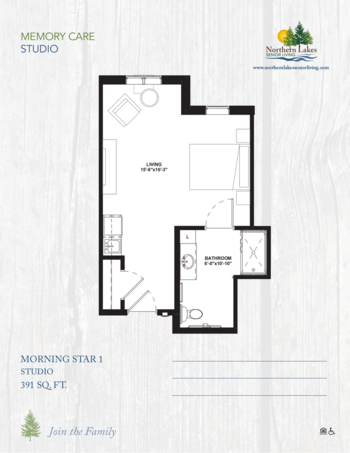 Floorplan of Northern Lakes Senior Living, Assisted Living, Memory Care, Baxter, MN 2