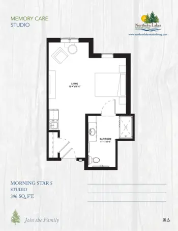 Floorplan of Northern Lakes Senior Living, Assisted Living, Memory Care, Baxter, MN 16