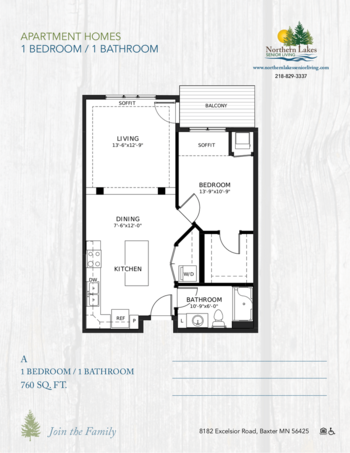 Floorplan of Northern Lakes Senior Living, Assisted Living, Memory Care, Baxter, MN 19