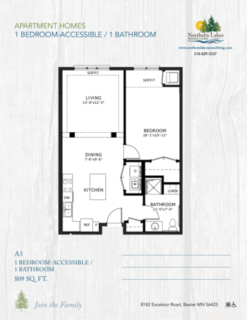 Floorplan of Northern Lakes Senior Living, Assisted Living, Memory Care, Baxter, MN 3