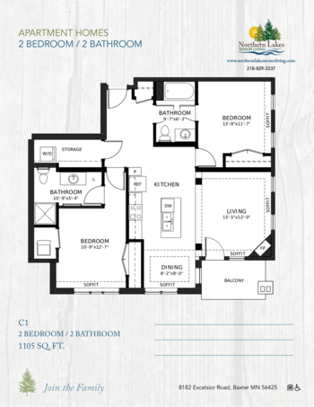 Floorplan of Northern Lakes Senior Living, Assisted Living, Memory Care, Baxter, MN 18