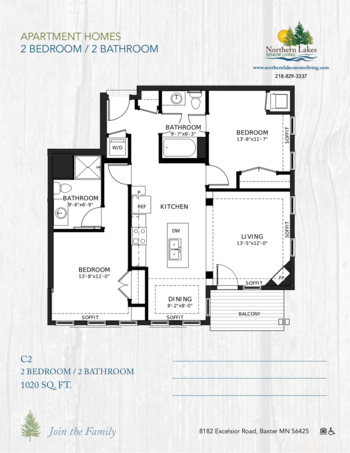 Floorplan of Northern Lakes Senior Living, Assisted Living, Memory Care, Baxter, MN 1