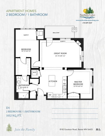 Floorplan of Northern Lakes Senior Living, Assisted Living, Memory Care, Baxter, MN 5
