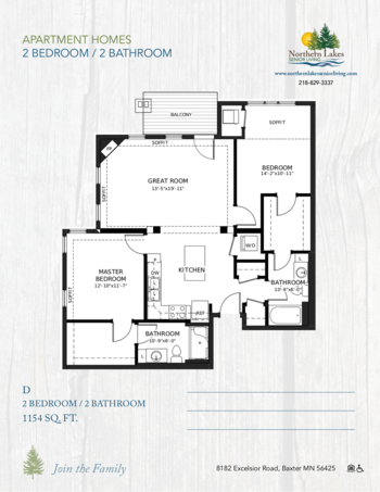 Floorplan of Northern Lakes Senior Living, Assisted Living, Memory Care, Baxter, MN 12