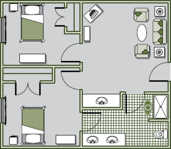 Floorplan of Oaks at Braselton, Assisted Living, Hoschton, GA 1