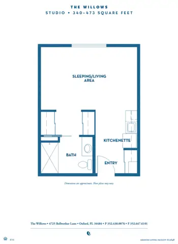Floorplan of The Willows, Assisted Living, Oxford, FL 6