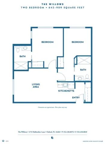 Floorplan of The Willows, Assisted Living, Oxford, FL 9