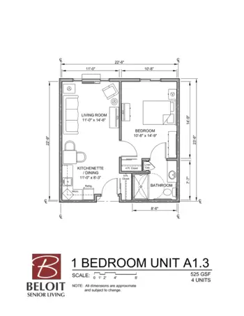 Floorplan of Beloit Senior Living, Assisted Living, Beloit, WI 6