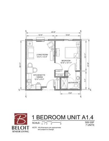Floorplan of Beloit Senior Living, Assisted Living, Beloit, WI 7