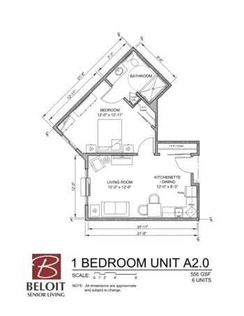 Floorplan of Beloit Senior Living, Assisted Living, Beloit, WI 8