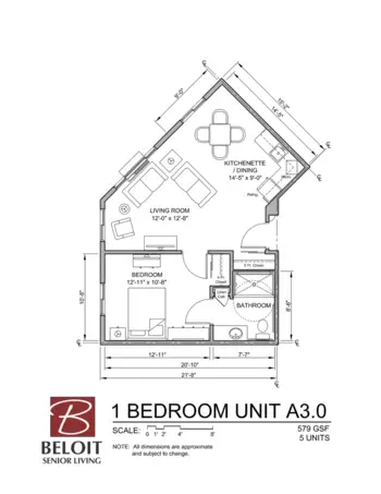 Floorplan of Beloit Senior Living, Assisted Living, Beloit, WI 9