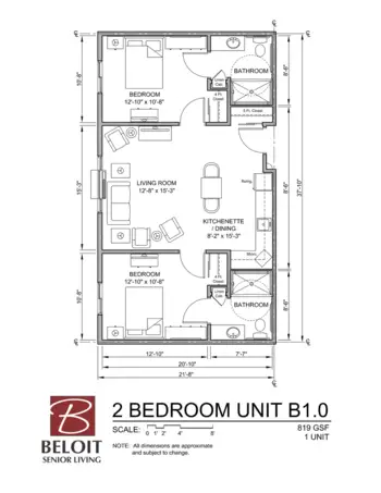 Floorplan of Beloit Senior Living, Assisted Living, Beloit, WI 11