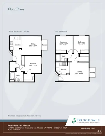 Floorplan of Brookdale San Marcos, Assisted Living, San Marcos, CA 2