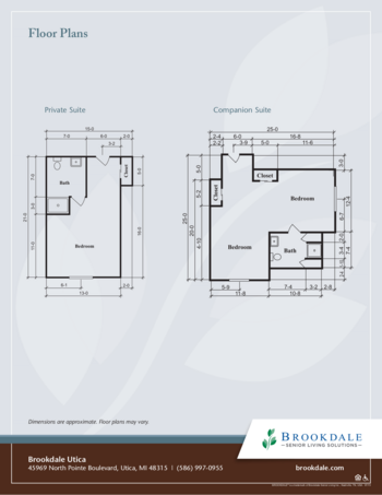 Floorplan of Brookdale Utica, Assisted Living, Utica, MI 1